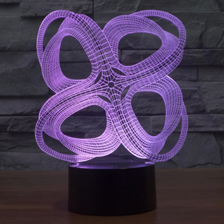 Four Circle Abstract Style 3D Touch Switch Control LED Light , 7 Color Discoloration Creative Visual Stereo Lamp Desk Lamp Night Light