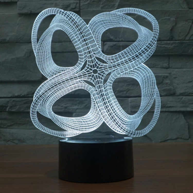 Four Circle Abstract Style 3D Touch Switch Control LED Light , 7 Color Discoloration Creative Visual Stereo Lamp Desk Lamp Night Light
