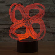Four Circle Abstract Style 3D Touch Switch Control LED Light , 7 Color Discoloration Creative Visual Stereo Lamp Desk Lamp Night Light