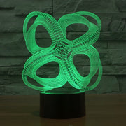 Four Circle Abstract Style 3D Touch Switch Control LED Light , 7 Color Discoloration Creative Visual Stereo Lamp Desk Lamp Night Light