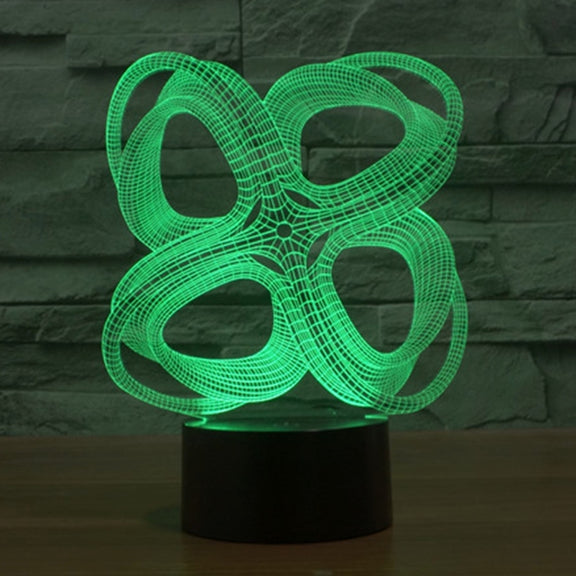 Four Circle Abstract Style 3D Touch Switch Control LED Light , 7 Color Discoloration Creative Visual Stereo Lamp Desk Lamp Night Light