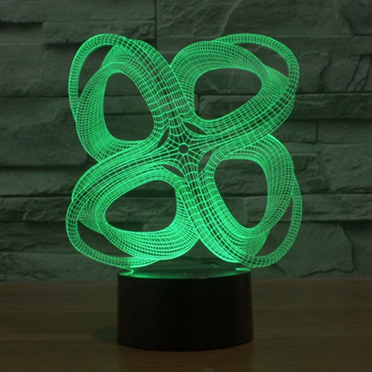 Four Circle Abstract Style 3D Touch Switch Control LED Light , 7 Color Discoloration Creative Visual Stereo Lamp Desk Lamp Night Light
