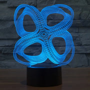 Four Circle Abstract Style 3D Touch Switch Control LED Light , 7 Color Discoloration Creative Visual Stereo Lamp Desk Lamp Night Light