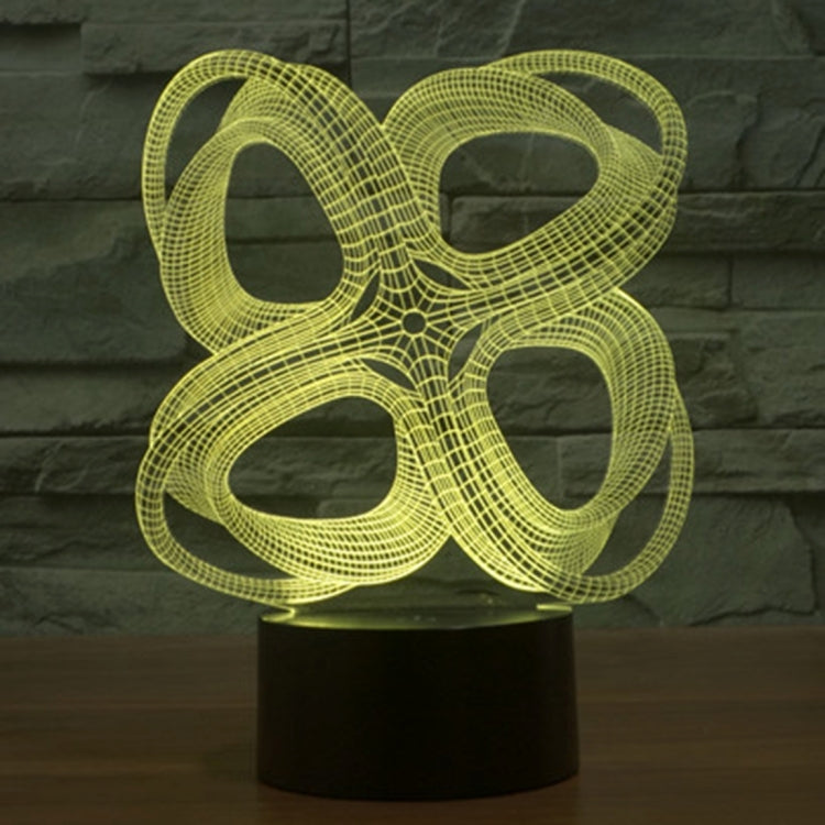 Four Circle Abstract Style 3D Touch Switch Control LED Light , 7 Color Discoloration Creative Visual Stereo Lamp Desk Lamp Night Light