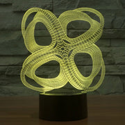 Four Circle Abstract Style 3D Touch Switch Control LED Light , 7 Color Discoloration Creative Visual Stereo Lamp Desk Lamp Night Light