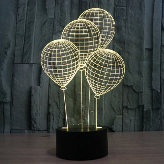 Balloon Style 3D Touch Switch Control LED Light , 7 Color Discoloration Creative Visual Stereo Lamp Desk Lamp Night Light