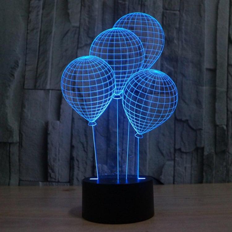 Balloon Style 3D Touch Switch Control LED Light , 7 Color Discoloration Creative Visual Stereo Lamp Desk Lamp Night Light