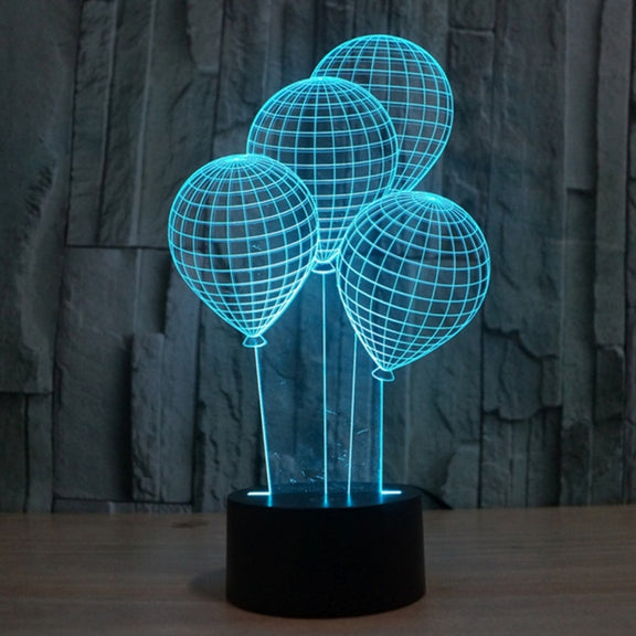 Balloon Style 3D Touch Switch Control LED Light , 7 Color Discoloration Creative Visual Stereo Lamp Desk Lamp Night Light