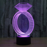 Diamond Ring Style 3D Touch Switch Control LED Light , 7 Color Discoloration Creative Visual Stereo Lamp Desk Lamp Night Light
