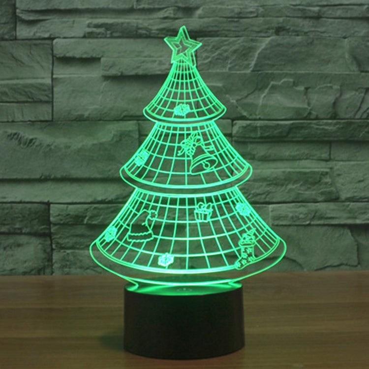 Christmas Tree Style 3D Touch Switch Control LED Light , 7 Color Discoloration Creative Visual Stereo Lamp Desk Lamp Night Light