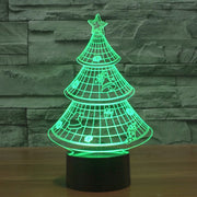 Christmas Tree Style 3D Touch Switch Control LED Light , 7 Color Discoloration Creative Visual Stereo Lamp Desk Lamp Night Light