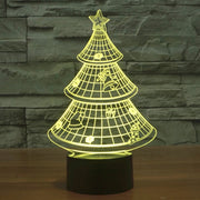 Christmas Tree Style 3D Touch Switch Control LED Light , 7 Color Discoloration Creative Visual Stereo Lamp Desk Lamp Night Light