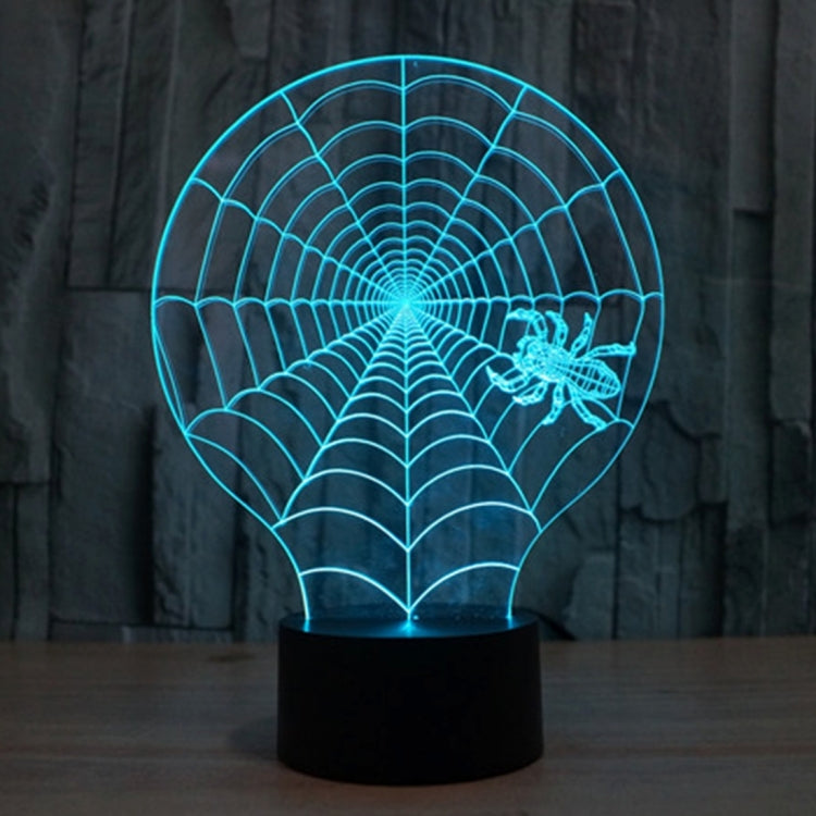 Cobweb Style 3D Touch Switch Control LED Light , 7 Colour Discoloration Creative Visual Stereo Lamp Desk Lamp Night Light