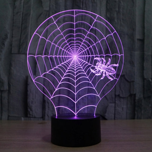 Cobweb Style 3D Touch Switch Control LED Light , 7 Colour Discoloration Creative Visual Stereo Lamp Desk Lamp Night Light