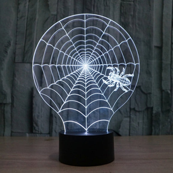 Cobweb Style 3D Touch Switch Control LED Light , 7 Colour Discoloration Creative Visual Stereo Lamp Desk Lamp Night Light