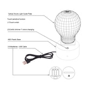 Cobweb Style 3D Touch Switch Control LED Light , 7 Colour Discoloration Creative Visual Stereo Lamp Desk Lamp Night Light