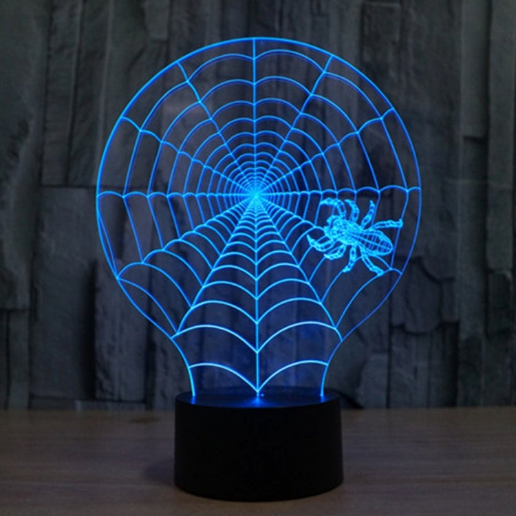Cobweb Style 3D Touch Switch Control LED Light , 7 Colour Discoloration Creative Visual Stereo Lamp Desk Lamp Night Light