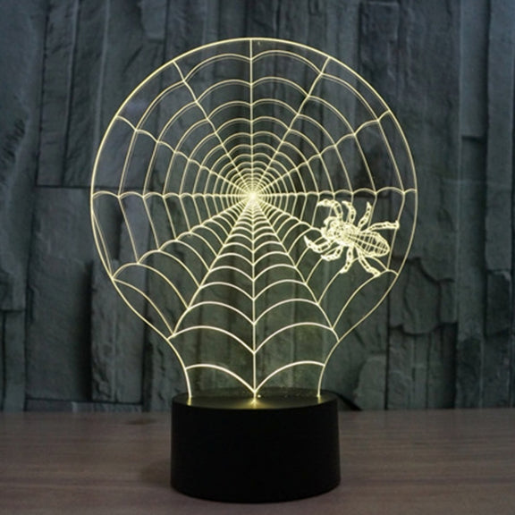Cobweb Style 3D Touch Switch Control LED Light , 7 Colour Discoloration Creative Visual Stereo Lamp Desk Lamp Night Light