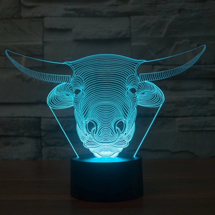 Cow Style 3D Touch Switch Control LED Light , 7 Colour Discoloration Creative Visual Stereo Lamp Desk Lamp Night Light