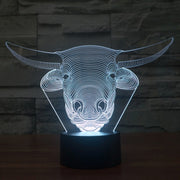 Cow Style 3D Touch Switch Control LED Light , 7 Colour Discoloration Creative Visual Stereo Lamp Desk Lamp Night Light