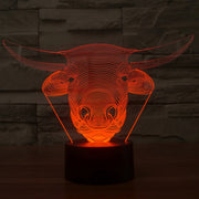 Cow Style 3D Touch Switch Control LED Light , 7 Colour Discoloration Creative Visual Stereo Lamp Desk Lamp Night Light