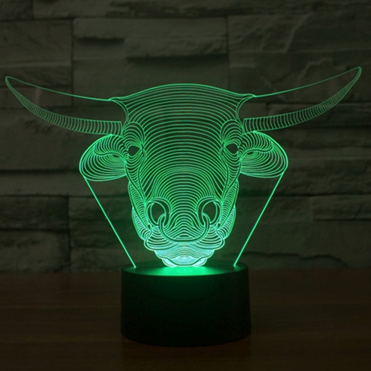 Cow Style 3D Touch Switch Control LED Light , 7 Colour Discoloration Creative Visual Stereo Lamp Desk Lamp Night Light