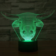 Cow Style 3D Touch Switch Control LED Light , 7 Colour Discoloration Creative Visual Stereo Lamp Desk Lamp Night Light
