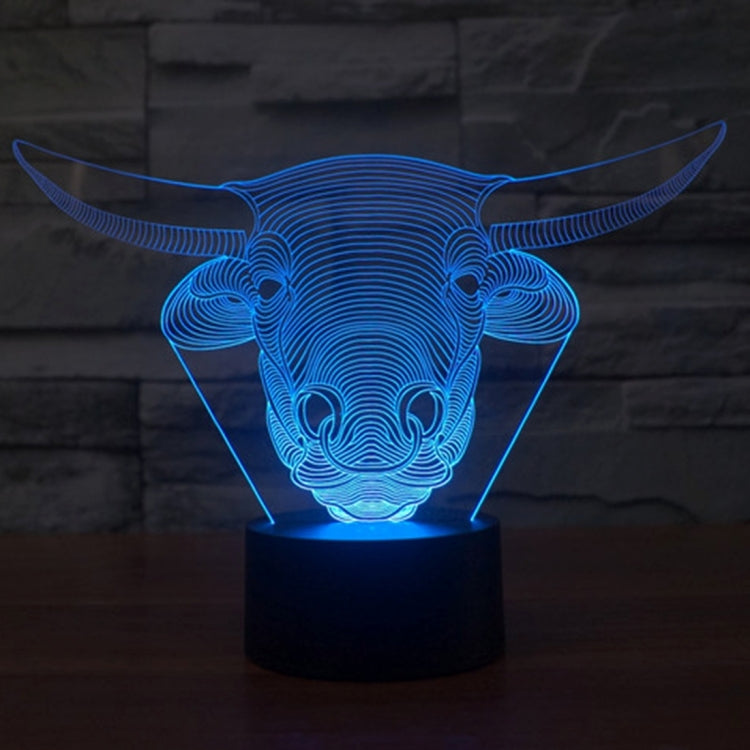 Cow Style 3D Touch Switch Control LED Light , 7 Colour Discoloration Creative Visual Stereo Lamp Desk Lamp Night Light
