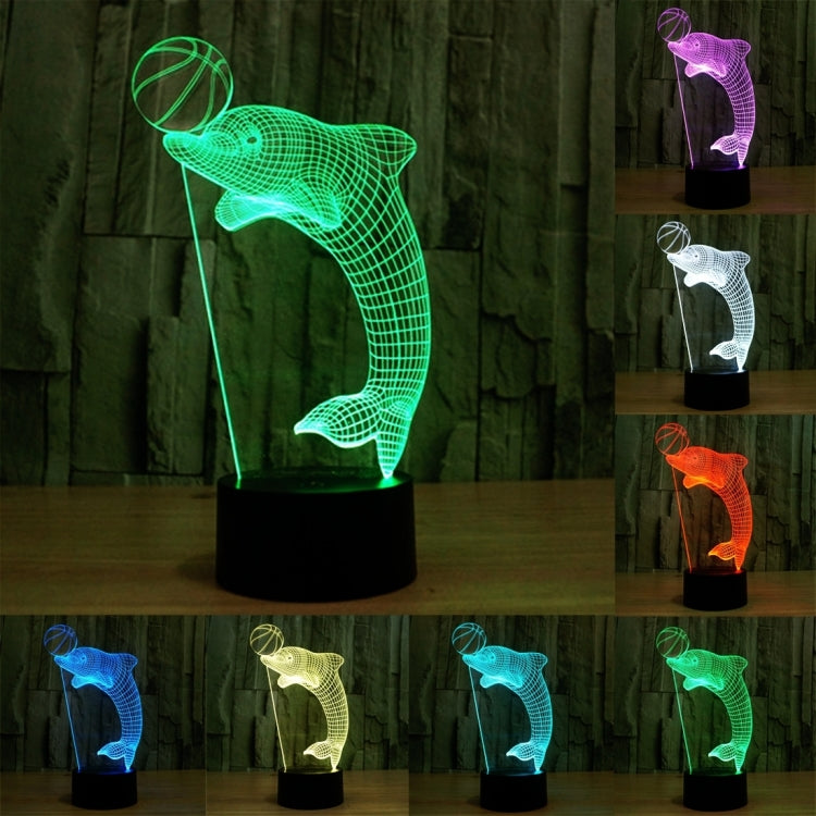 Dolphin Heading the Ball Style 3D Touch Switch Control LED Light , 7 Color Discoloration Creative Visual Stereo Lamp Desk Lamp Night Light