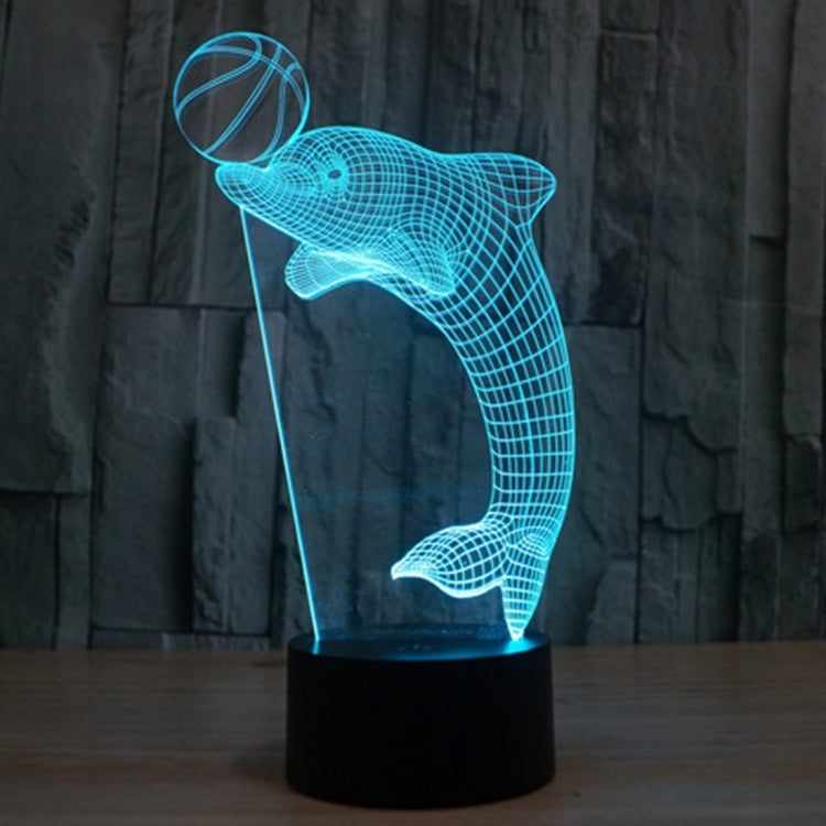Dolphin Heading the Ball Style 3D Touch Switch Control LED Light , 7 Color Discoloration Creative Visual Stereo Lamp Desk Lamp Night Light