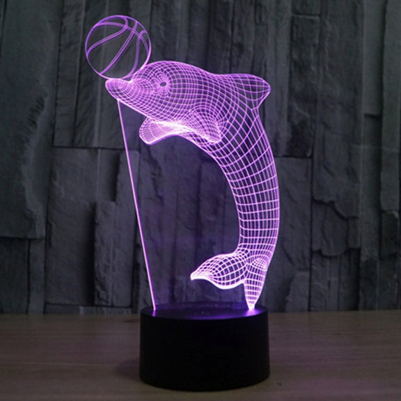 Dolphin Heading the Ball Style 3D Touch Switch Control LED Light , 7 Color Discoloration Creative Visual Stereo Lamp Desk Lamp Night Light