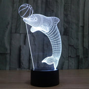 Dolphin Heading the Ball Style 3D Touch Switch Control LED Light , 7 Color Discoloration Creative Visual Stereo Lamp Desk Lamp Night Light