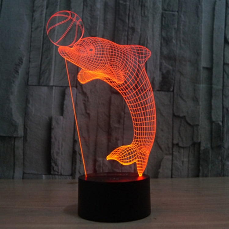 Dolphin Heading the Ball Style 3D Touch Switch Control LED Light , 7 Color Discoloration Creative Visual Stereo Lamp Desk Lamp Night Light
