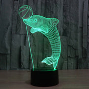 Dolphin Heading the Ball Style 3D Touch Switch Control LED Light , 7 Color Discoloration Creative Visual Stereo Lamp Desk Lamp Night Light