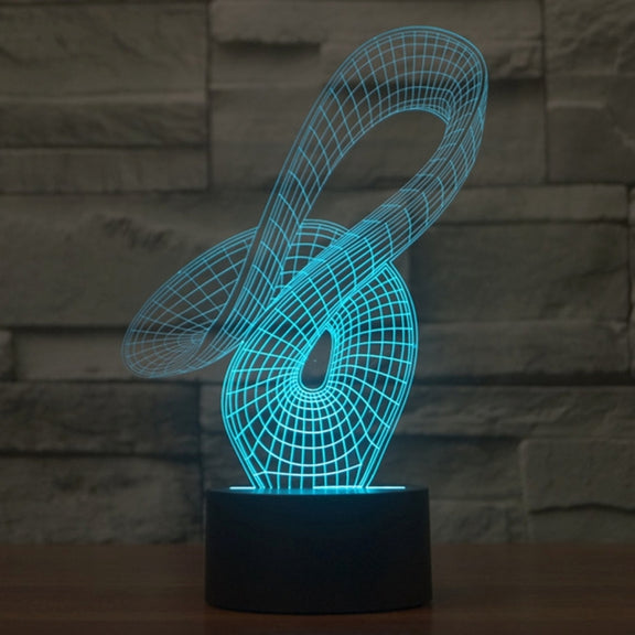 Abstract Style 3D Touch Switch Control LED Light , 7 Color Discoloration Creative Visual Stereo Lamp Desk Lamp Night Light