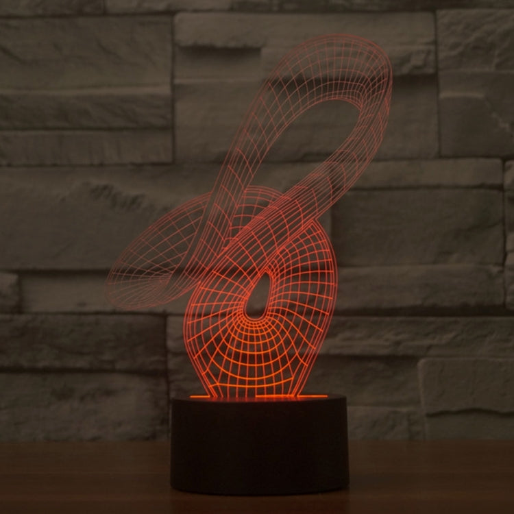 Abstract Style 3D Touch Switch Control LED Light , 7 Color Discoloration Creative Visual Stereo Lamp Desk Lamp Night Light