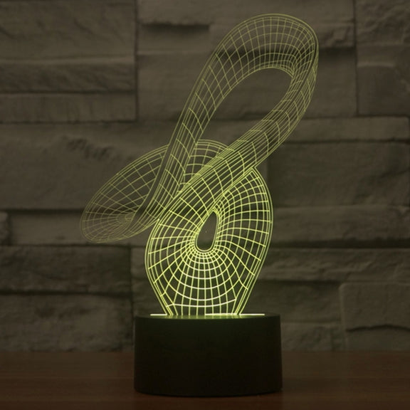 Abstract Style 3D Touch Switch Control LED Light , 7 Color Discoloration Creative Visual Stereo Lamp Desk Lamp Night Light