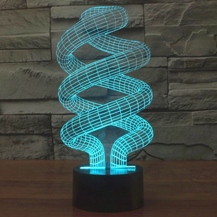 Spiral Style 3D Touch Switch Control LED Light , 7 Color Discoloration Creative Visual Stereo Lamp Desk Lamp Night Light