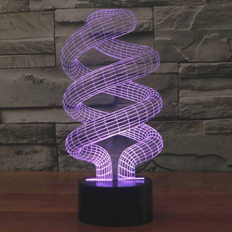 Spiral Style 3D Touch Switch Control LED Light , 7 Color Discoloration Creative Visual Stereo Lamp Desk Lamp Night Light