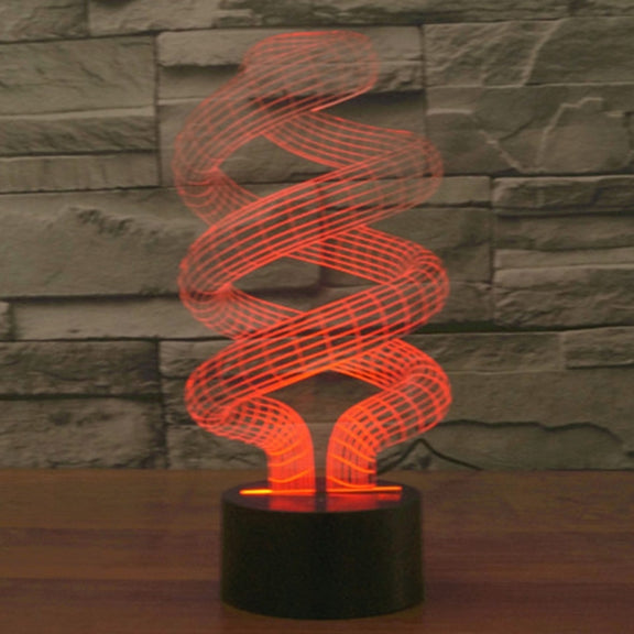 Spiral Style 3D Touch Switch Control LED Light , 7 Color Discoloration Creative Visual Stereo Lamp Desk Lamp Night Light