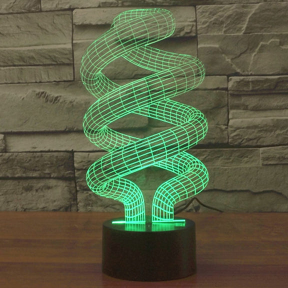 Spiral Style 3D Touch Switch Control LED Light , 7 Color Discoloration Creative Visual Stereo Lamp Desk Lamp Night Light