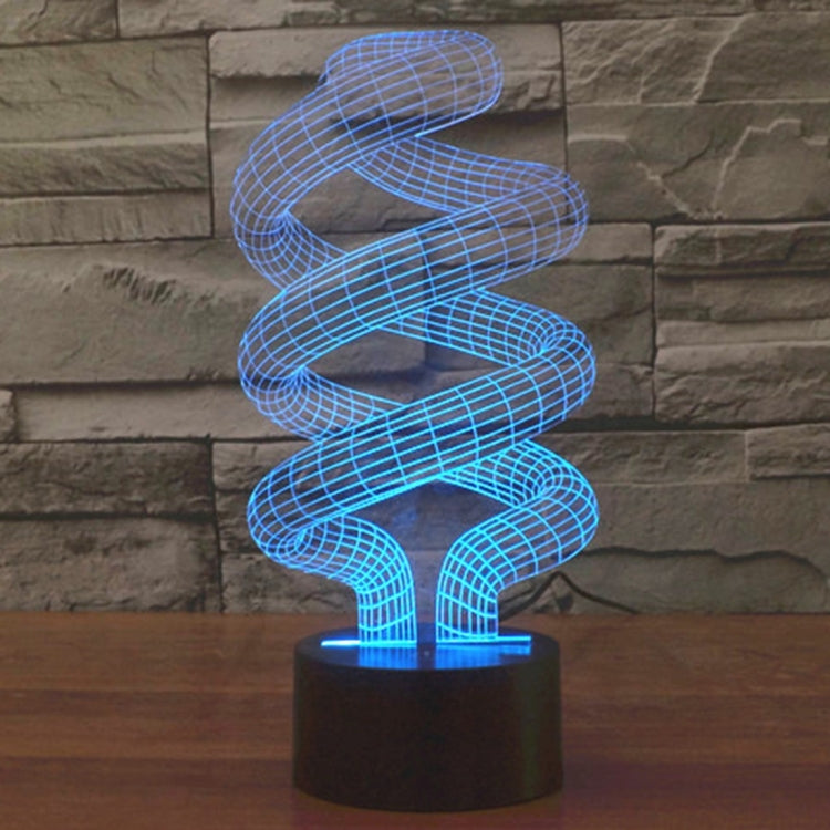 Spiral Style 3D Touch Switch Control LED Light , 7 Color Discoloration Creative Visual Stereo Lamp Desk Lamp Night Light