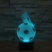 Thinking Football Style 3D Touch Switch Control LED Light Desk Lamp , 7 Colour Discoloration Creative Visual Stereo Lamp Night Light