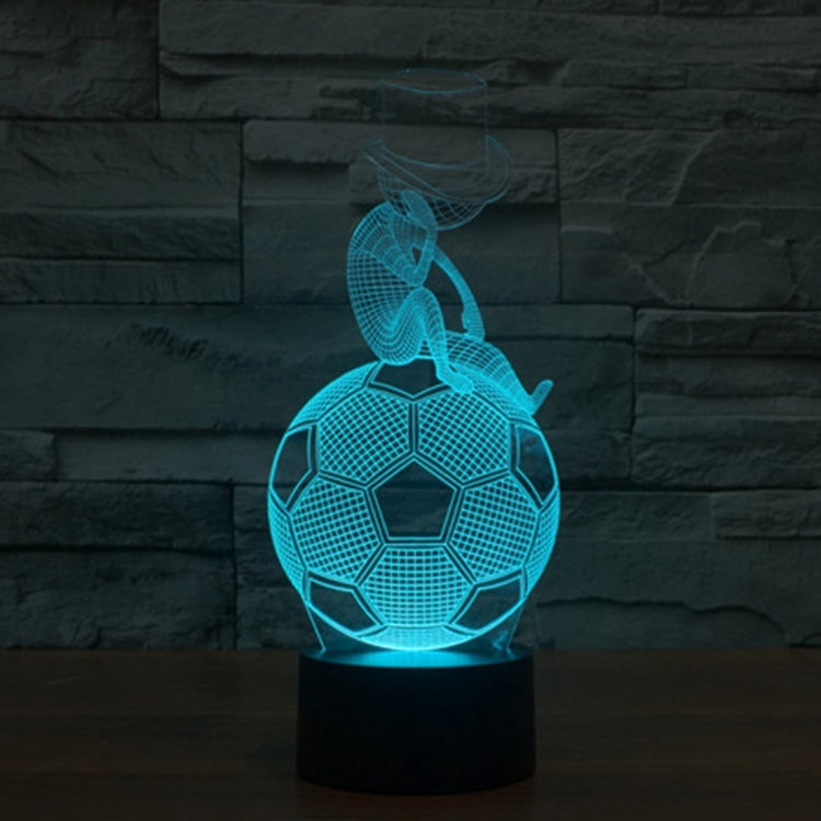 Thinking Football Style 3D Touch Switch Control LED Light Desk Lamp , 7 Colour Discoloration Creative Visual Stereo Lamp Night Light