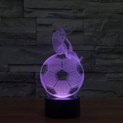 Thinking Football Style 3D Touch Switch Control LED Light Desk Lamp , 7 Colour Discoloration Creative Visual Stereo Lamp Night Light