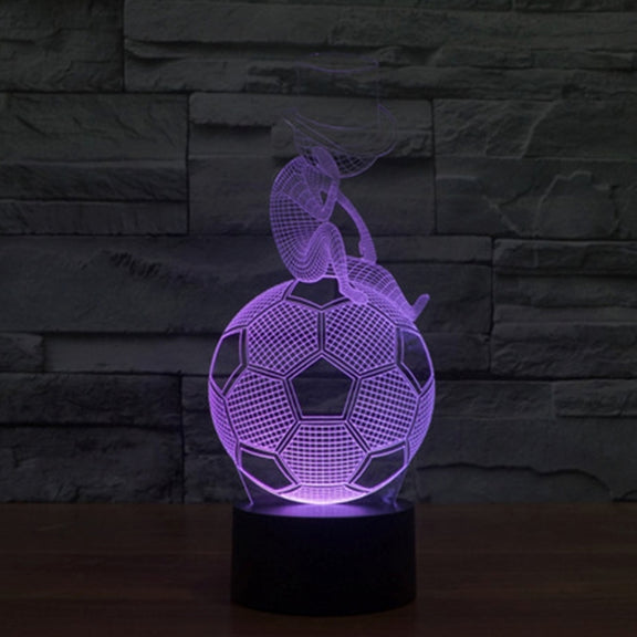 Thinking Football Style 3D Touch Switch Control LED Light Desk Lamp , 7 Colour Discoloration Creative Visual Stereo Lamp Night Light