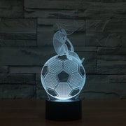 Thinking Football Style 3D Touch Switch Control LED Light Desk Lamp , 7 Colour Discoloration Creative Visual Stereo Lamp Night Light