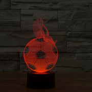 Thinking Football Style 3D Touch Switch Control LED Light Desk Lamp , 7 Colour Discoloration Creative Visual Stereo Lamp Night Light