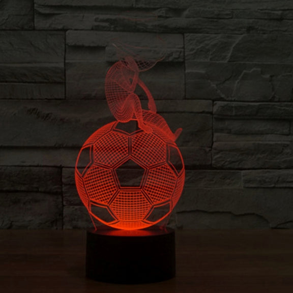 Thinking Football Style 3D Touch Switch Control LED Light Desk Lamp , 7 Colour Discoloration Creative Visual Stereo Lamp Night Light