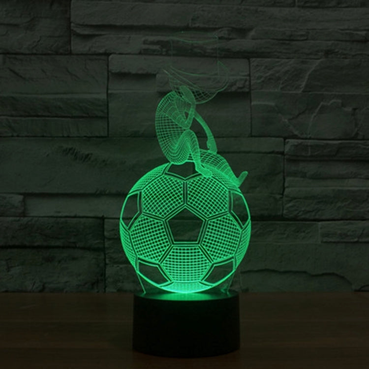 Thinking Football Style 3D Touch Switch Control LED Light Desk Lamp , 7 Colour Discoloration Creative Visual Stereo Lamp Night Light
